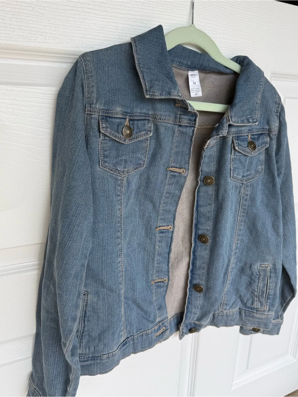 Girl’s Carters Light Wash Denim Jacket - Blue Size 12